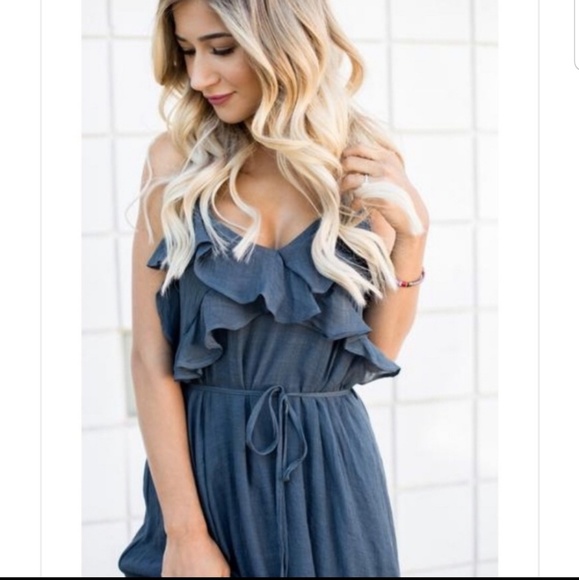 Wishlist Dresses & Skirts - Interchangeable Cold Shoulder Ruffle Maxi Dress